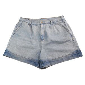 American Eagle Pleated Mom Jeans Light Wash High Rise Summer Denim Womens 14